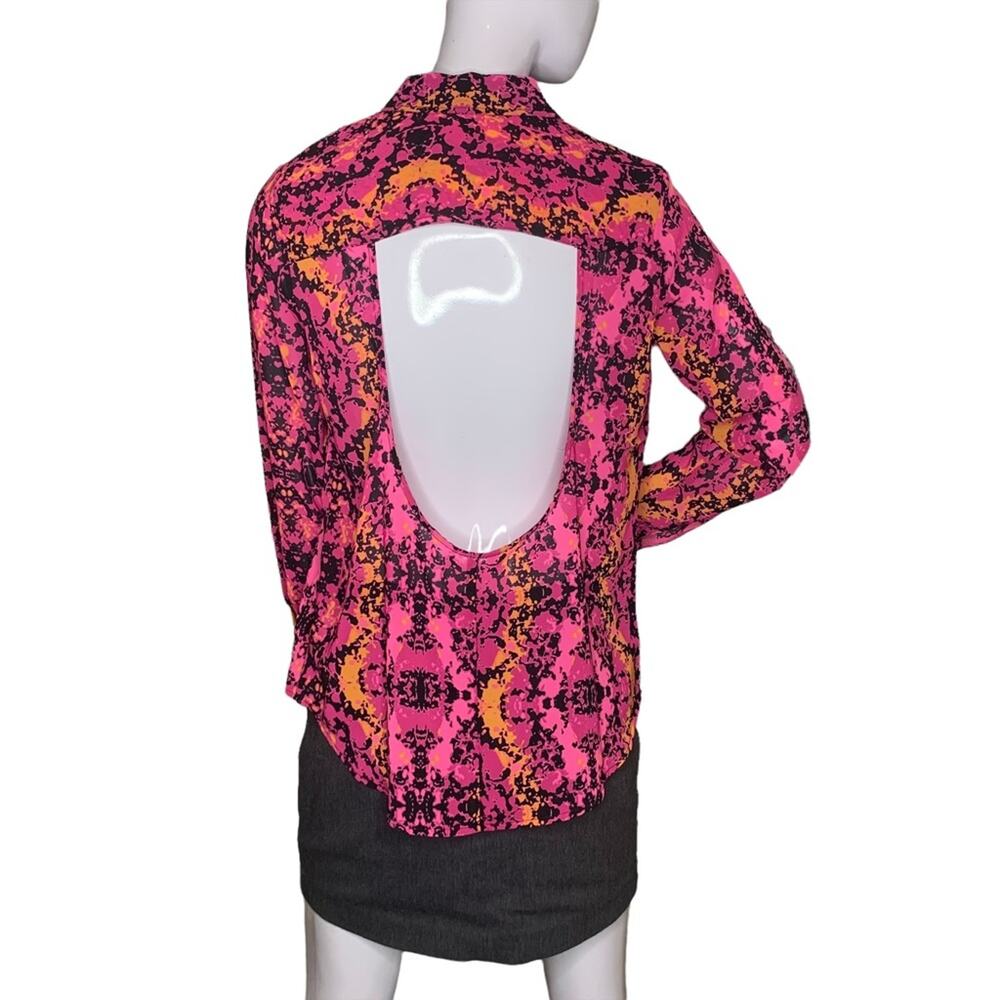 Lamour Nanette Lepore Sheer NWOT Top Size S Long Sleeve Button Down